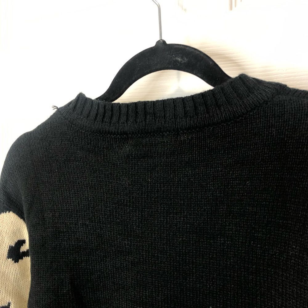 Angashion black and cream twin cheetahs king sleeve sweaters, size small - Picture 13 of 14